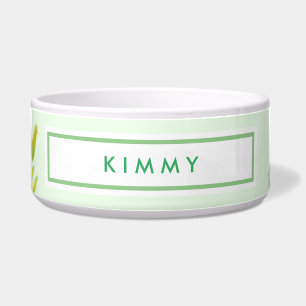 ペット用の水色イエローデイライリーフローラ ボウル