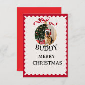 ペット用オリジナル犬 メリークリスマス フォトカード 招待状 (正面/裏面)