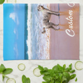 ペット用フォトキッチンタオルカスタム文字 キッチンタオル (折り畳み)