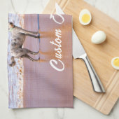 ペット用フォトキッチンタオルカスタム文字 キッチンタオル (四つ折り)