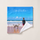 ペット用フォトバスタオルカスタムズ文字名 バスタオルセット (ウォッシュタオル)