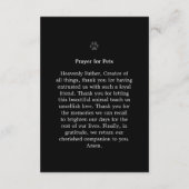 ペット用メモリアルカード3.5 x 5ブラック祈りの言葉 案内状 (裏面)