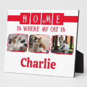 ペット用写真白赤3個 フォトプラーク (側面)