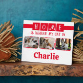 ペット用写真白赤3個 フォトプラーク (側面)