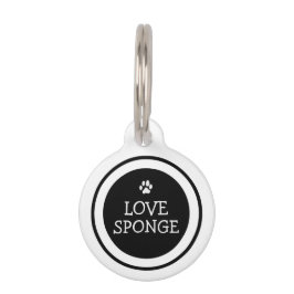 ペット用名札の-黒い及び白愛スポンジ ペット　ネームタグ