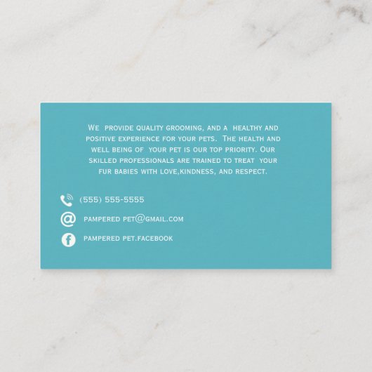 ペット用手桶トリマー名刺 名刺 (裏面)