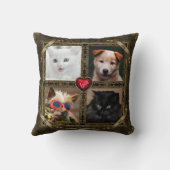 ペット用画像4+4フォトコラージュ、ヴィンテージ – 両面 クッション (裏面)