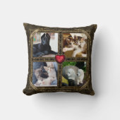 ペット用画像4+4フォトコラージュ、ヴィンテージ – 両面 クッション (正面)