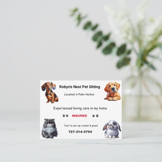 ペット用着座名刺 名刺 (スタンド正面)