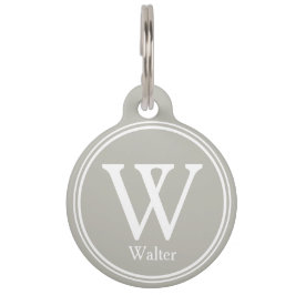 ペット用IDカスタムネームタグ - グレー ペット　ネームタグ