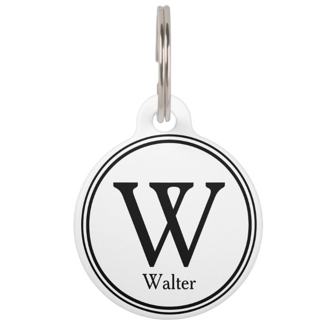 ペット用IDカスタムネームタグ - 白 ペット　ネームタグ (正面)
