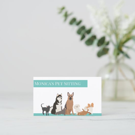 ペット着地犬猫訓練グルーミング保育園 名刺 (スタンド正面)
