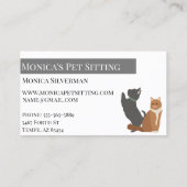ペット着地犬猫訓練グルーミング保育園 名刺 (裏面)