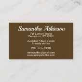 ペット着席かわいい猫犬イラストレーション 名刺 (裏面)