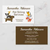 ペット着席かわいい猫犬イラストレーション 名刺 (正面/裏面)