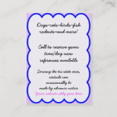 ペット着席サービス 名刺 (裏面)