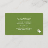 ペット着席ドッグサービス幸せシェットランド・ シープドッグドッグフォト 名刺 (裏面)