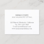 ペット着席ドッグ歩くシッター水彩色 名刺 (裏面)