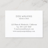 ペット着席ドッグ歩くシッター水彩色 名刺 (裏面)