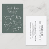 ペット着席ドッグ歩くシッター犬猫 名刺 (正面/裏面)