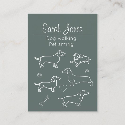ペット着席ドッグ歩くシッター犬猫 名刺 (正面)