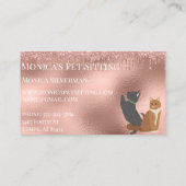 ペット着座ドッグキャットペット着座バラ金ゴールド箔 名刺 (裏面)