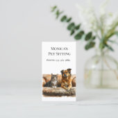 ペット着座犬猫養成ウォーター・カラー犬猫 名刺 (スタンド正面)