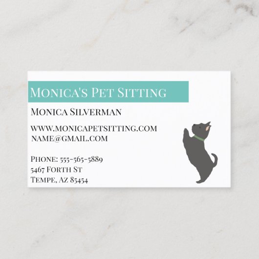 ペット着座犬訓練グルーミング保育園 名刺 (裏面)