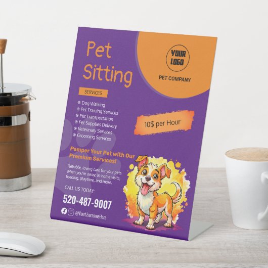 ペット着座編集可能ペデスタルサイン 台座サイン (インサイチュ)