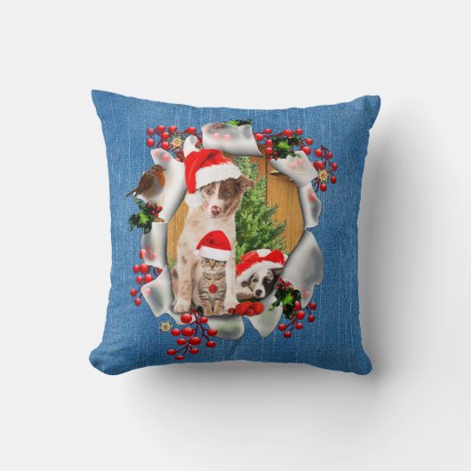 ペット祝好きのクリスマス クッション (正面)