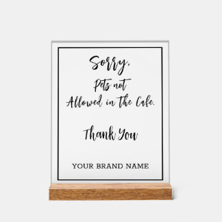 ペット禁止ペルソナリーカフェサルーンビジネス アクリルサイン