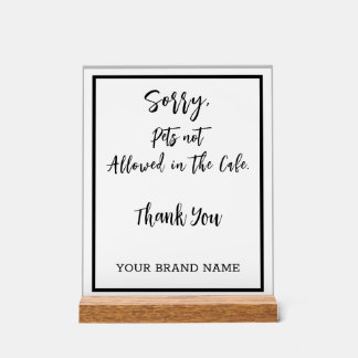 ペット禁止ペルソナリーカフェサルーンビジネス アクリルサイン