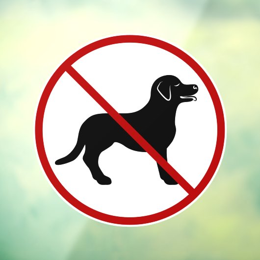 ペット禁止/犬許可ブラックドッグシルエット ウィンドウサイン (シート3)