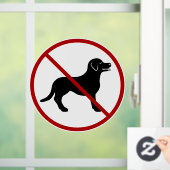 ペット禁止/犬許可ブラックドッグシルエット ウィンドウサイン (ホーム)