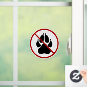 ペット禁止/犬許可ブラックドッグポーシルエット ウィンドウサイン (ホーム)