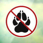 ペット禁止 黒い犬の足あと ウィンドウサイン (シート3)