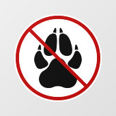 ペット禁止 黒い犬の足あと ウィンドウサイン (シート)