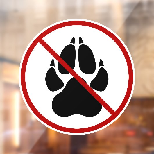 ペット禁止 黒い犬の足あと ウィンドウサイン (シート2)