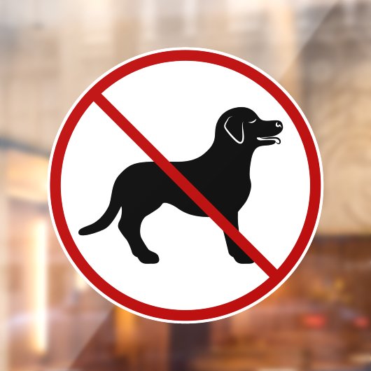 ペット禁止 黒犬のシルエット ウィンドウサイン (シート2)