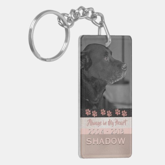 ペット私のハートの記念の写真の捧げ物 キーホルダー (正面左)