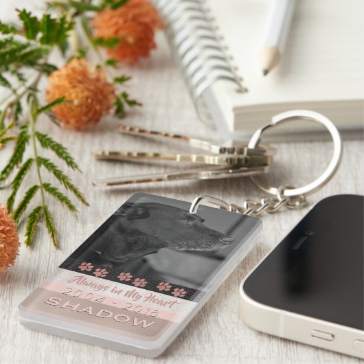 ペット私のハートの記念の写真の捧げ物 キーホルダー (正面右)