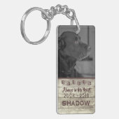 ペット素朴な私のハートの記念の写真の捧げ物 キーホルダー (正面左)