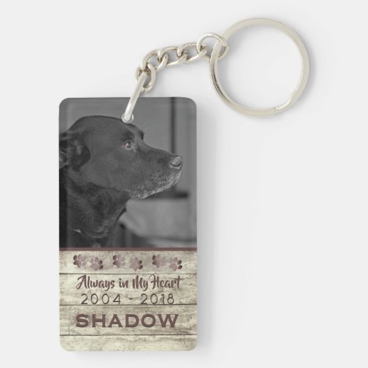 ペット素朴な私のハートの記念の写真の捧げ物 キーホルダー (裏面)