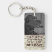 ペット素朴な私のハートの記念の写真の捧げ物 キーホルダー (正面)