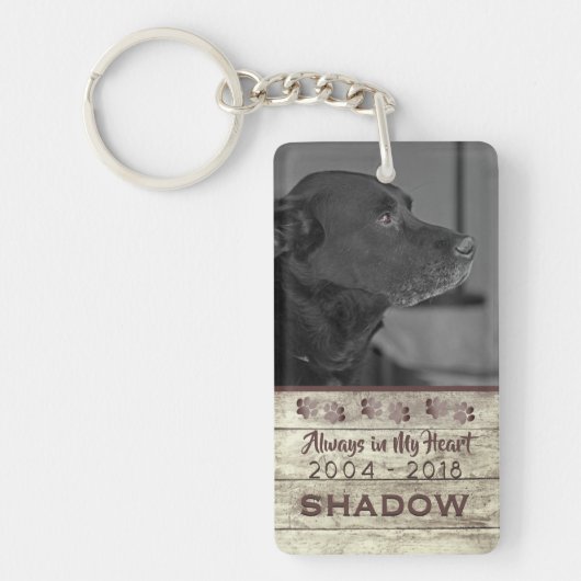 ペット素朴な私のハートの記念の写真の捧げ物 キーホルダー (正面)