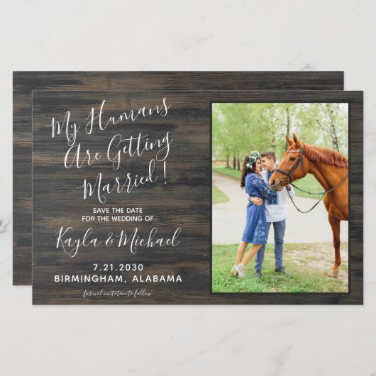 ペット素朴の結婚馬に日付を保存する (正面/裏面)