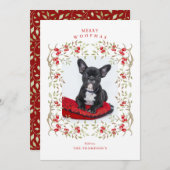 ペット素朴ウッドランドアントラーとベリーリース写真 シーズンカード (正面/裏面)