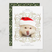 ペット素朴ウッドランドアントラーリース写真 シーズンカード (正面/裏面)