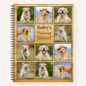 ペット素朴パーソナライズされたパピードッグ写真コラージュ ノートブック (正面)