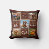 ペット素朴パーソナライズされたメモリアル写真コラージュ クッション (正面)